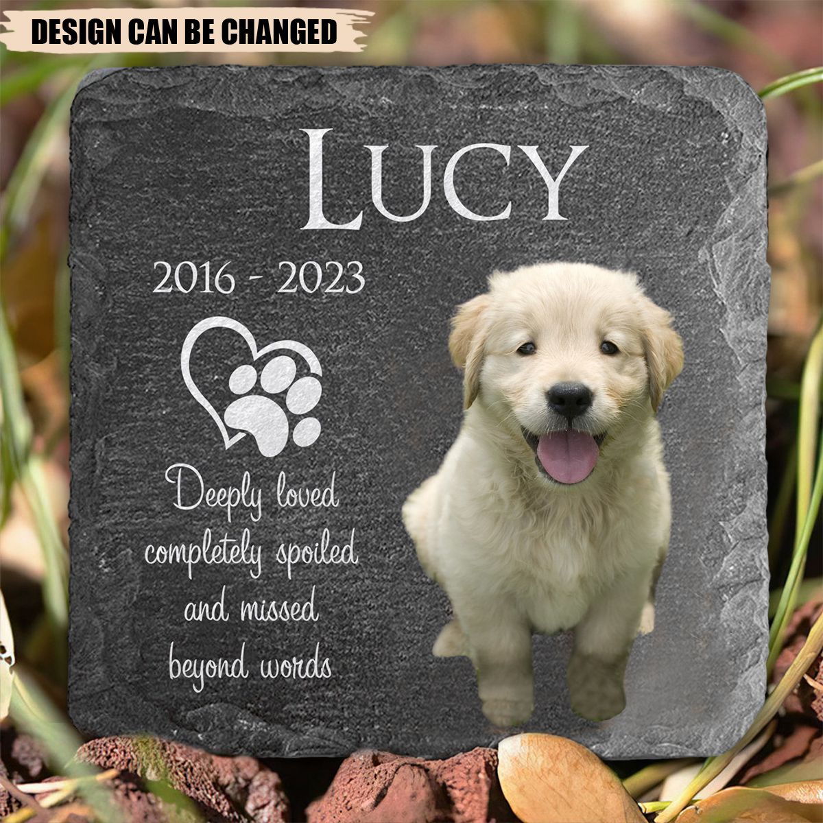 Personalized Dog Cat Memorial Garden Stone -Deeply Loved Completely Spoiled And Missed Beyond Words
