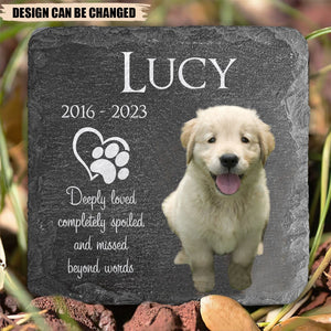 Personalized Dog Cat Memorial Garden Stone -Deeply Loved Completely Spoiled And Missed Beyond Words