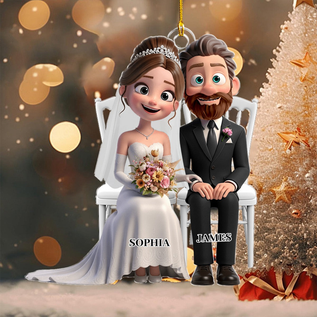 Wedding Couple Acrylic Ornament- Personalized Gifts For Couple