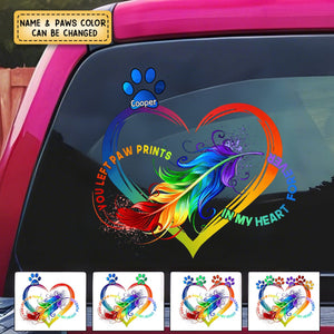 Personalized You Left Paw Prints In My Heart Forever Dog Lover Decal