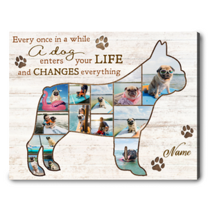 Best Bulldog Personalized Photo Collage Canvas Gift For Dog Lover