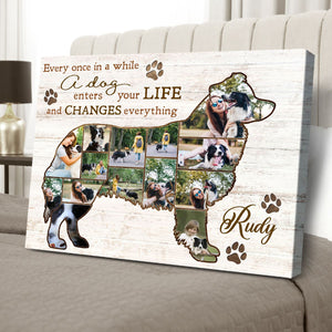 Best Border Collie Dog Personalized Photo Collage Canvas Gift For Dog Lover