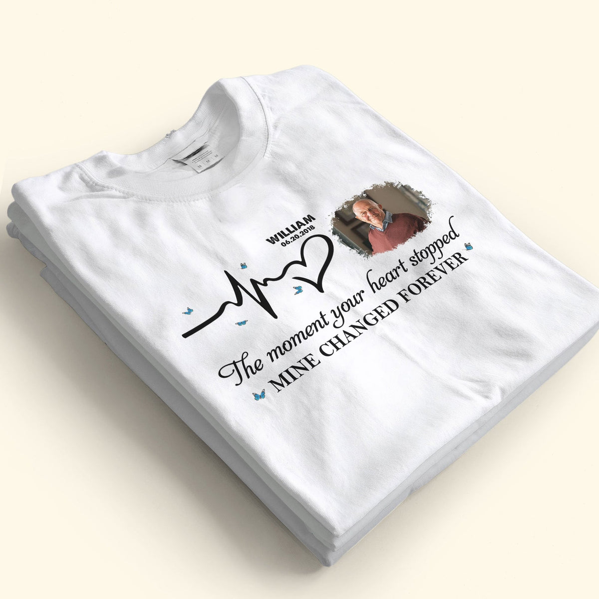 Moment Your Heart Stopped Mine Changed - Personalized Photo T Shirt