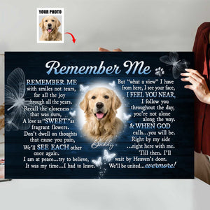 Personalized Remember Me Dog Memorial Canvas