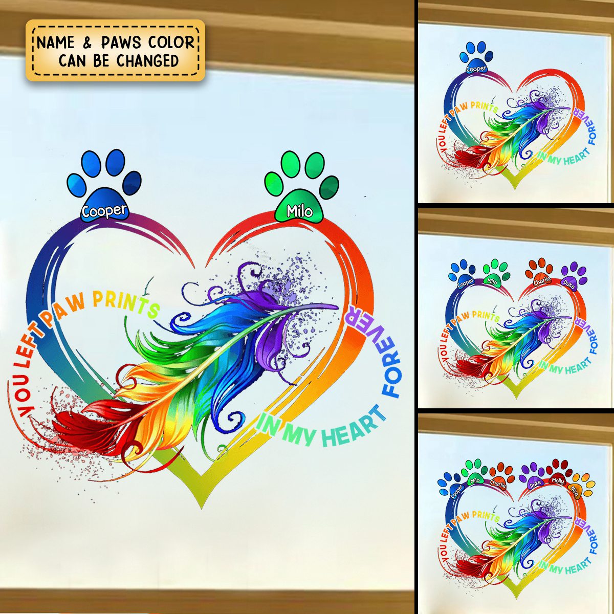 Personalized You Left Paw Prints In My Heart Forever Dog Lover Decal