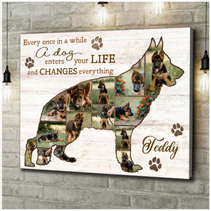 Best German Shepherd Dog Personalized Photo Collage Canvas Gift For Dog Lover