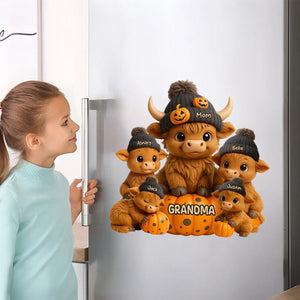 Mama Cow Personalized Standing Decal, Cozy Fall Vibe Halloween Decor for Mom, Grandma