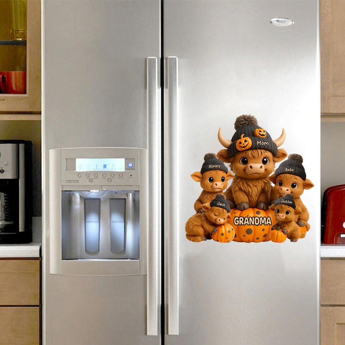 Mama Cow Personalized Standing Decal, Cozy Fall Vibe Halloween Decor for Mom, Grandma