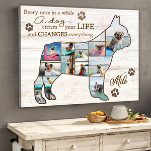 Best Bulldog Personalized Photo Collage Canvas Gift For Dog Lover