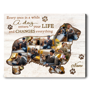 Best Clumber Spaniel Dog Personalized Photo Collage Canvas Gift For Dog Lover