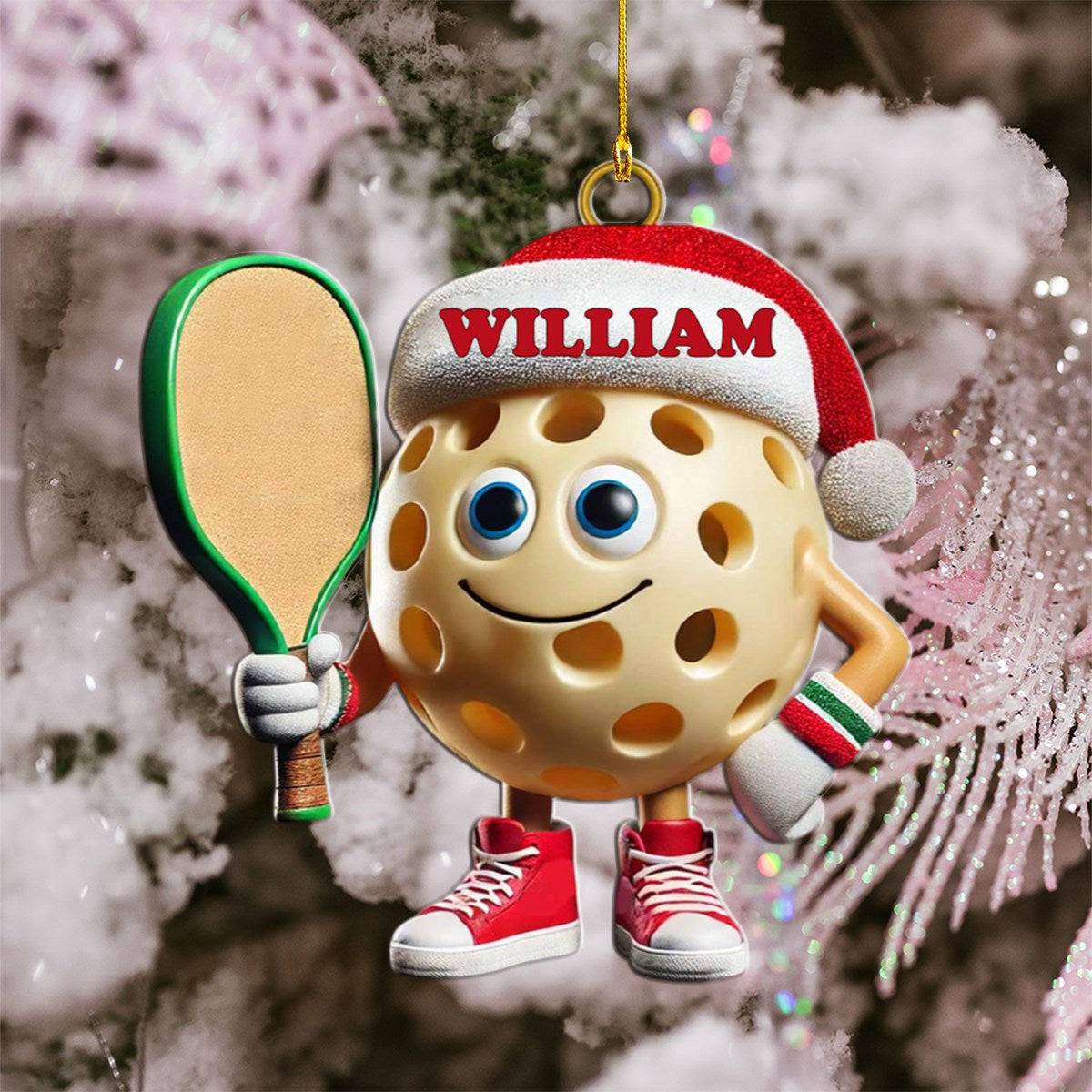 Custom Name Pickleball Ornament, Pickleball Lover Christmas Gift