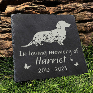 In Loving Memory Of - Personalized Memorial Stone Slate Dog Loss Gift