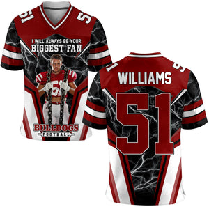 I Will Always Be Your Biggest Fan Personalized All Over Print Football Jersey  For Football Sport Family