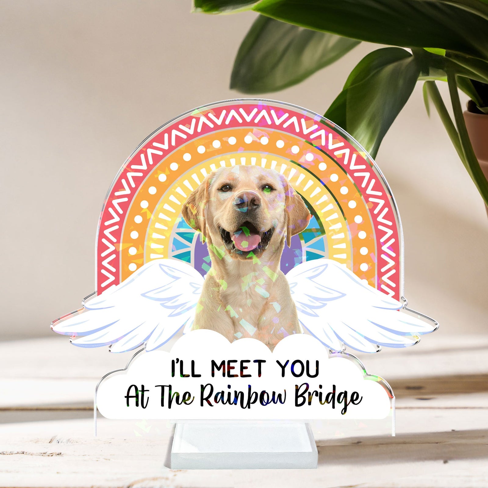 I'll Meet You At The Rainbow Bridge - Personalized Acrylic Photo Plaque Gift For Pet Lover