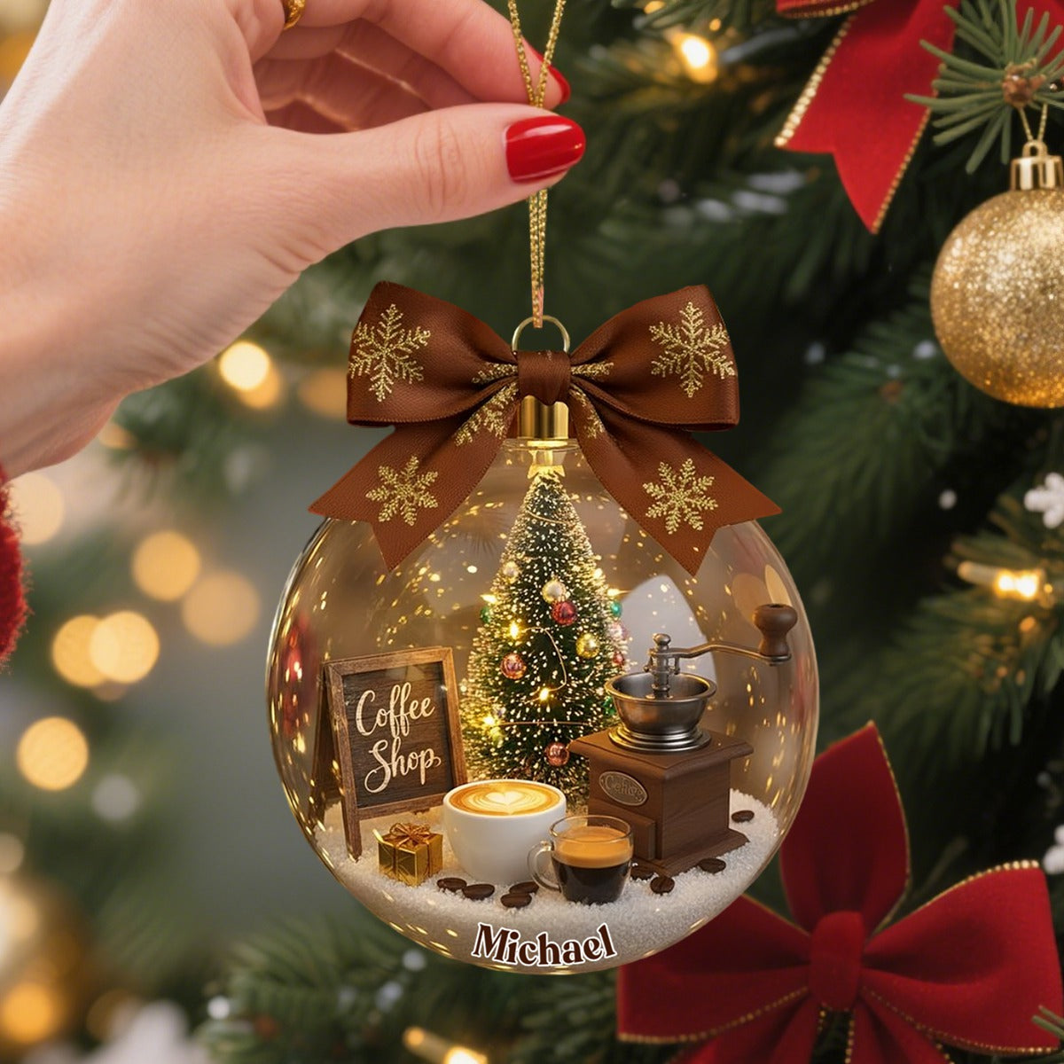 Vintage Coffee Ornament - Personalized Gifts For Coffee Lovers