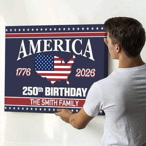 America 250 Birthday 1776-2026 Personalized Canvas Poster