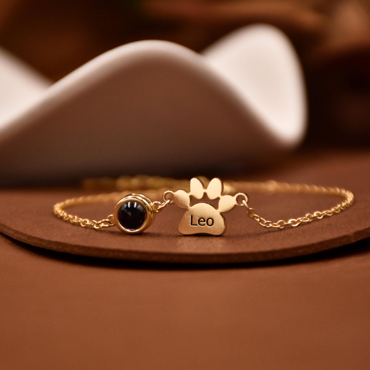 Personalized Pet Name Bracelet with Photo,Projection Bracelet for Pet Lover Gift