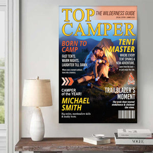 Personalized Camping Magazine Cover, Custom Camping Gift, Outdoor Adventure Photo Keepsake