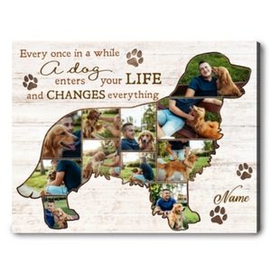 Best Golden Retriever Personalized Photo Collage Canvas Gift For Dog Lover