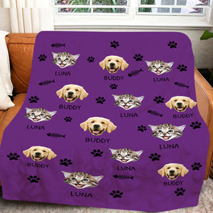 Upload Your Photo Blanket For Dog, Cat Lovers - Personalized Photo Pet