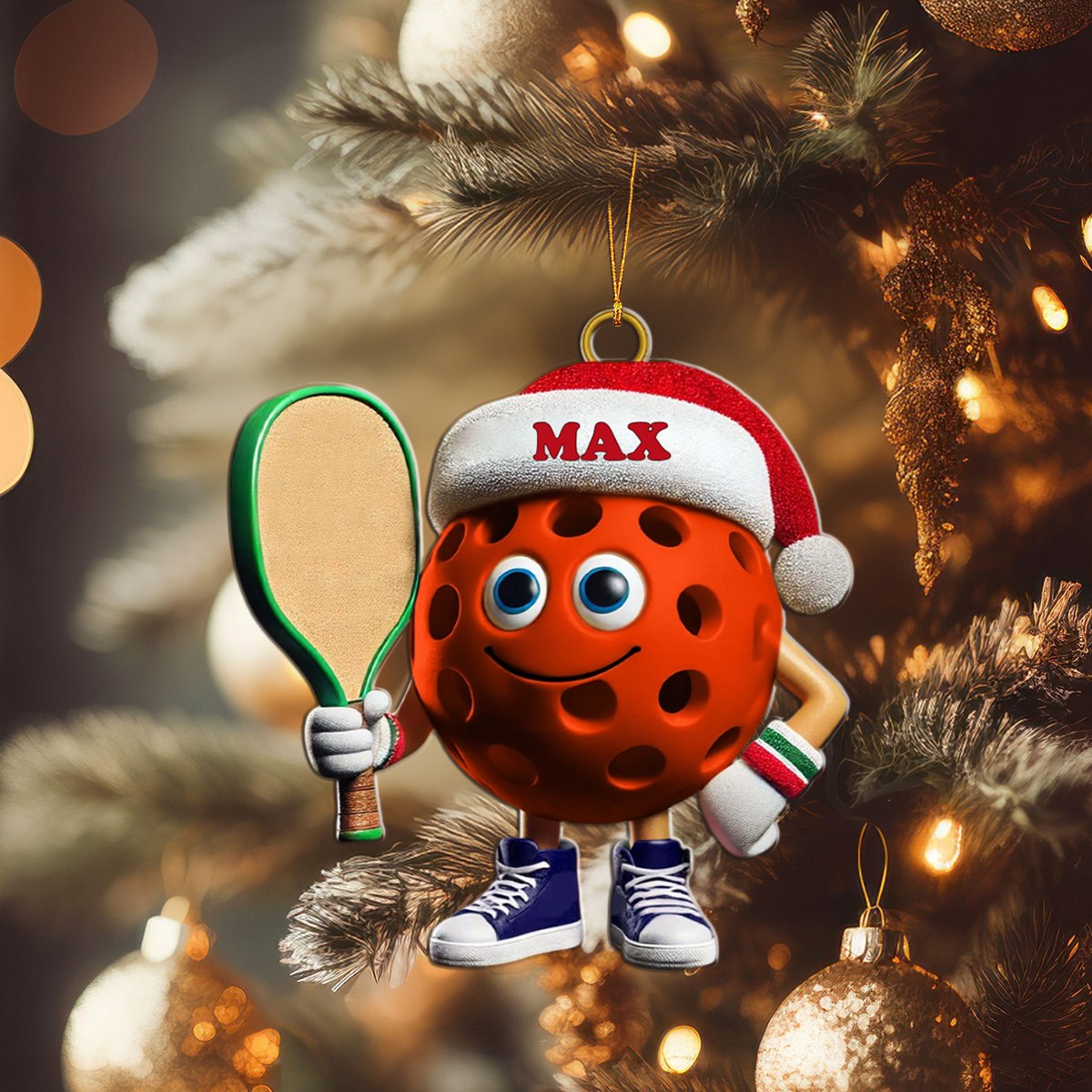 Custom Name Pickleball Ornament, Pickleball Lover Christmas Gift