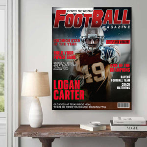 Personalized Football Magazine Cover, Custom Sport Magazine Cover, Football Player Gift, Unique Gifts For Football Player, Football America Gifts, Football Gifts
