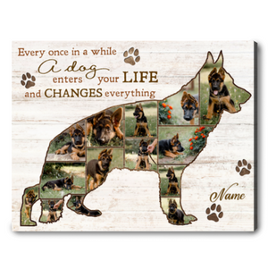 Best German Shepherd Dog Personalized Photo Collage Canvas Gift For Dog Lover