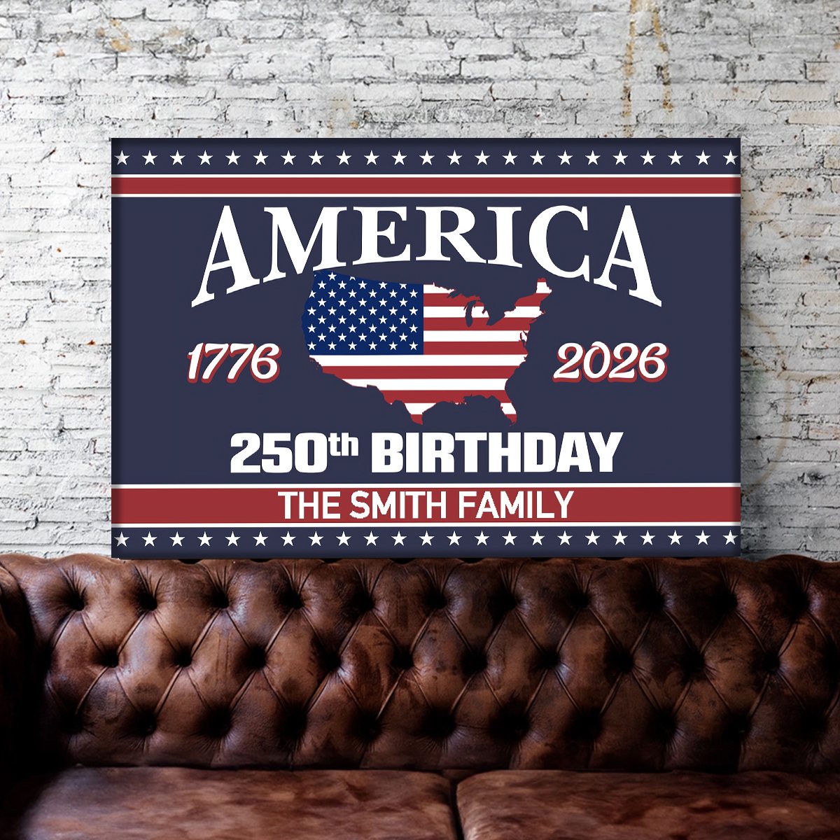 America 250 Birthday 1776-2026 Personalized Canvas Poster