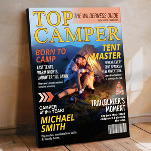 Personalized Camping Magazine Cover, Custom Camping Gift, Outdoor Adventure Photo Keepsake