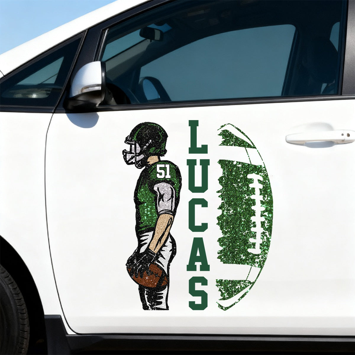 Matching Football Player - Personalized Football Decals Football Game Day