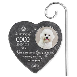 Personalized Memorial Garden Slate & Hook -  Loss Of pet Sympathy Gift, Dog Memorial Stone