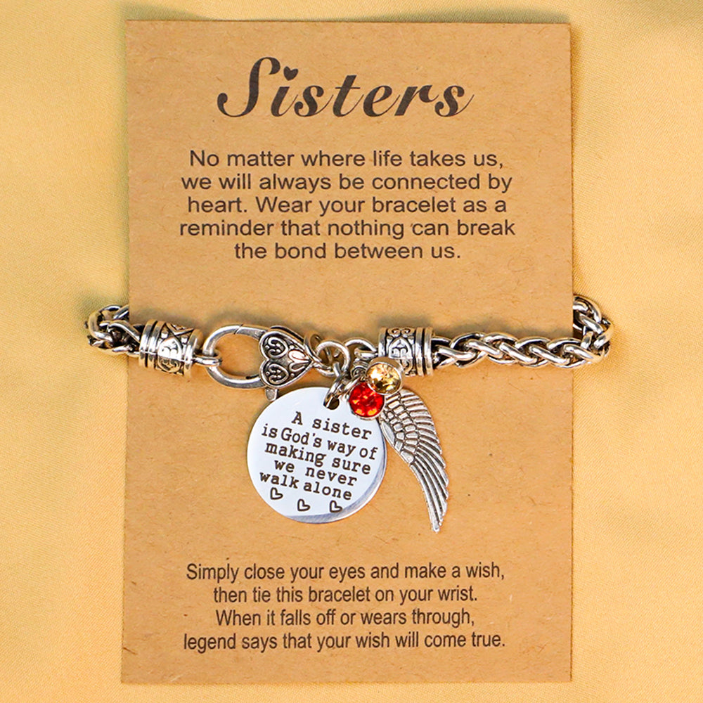 A sister is a god's way Personalized Antique Silver Bracelet