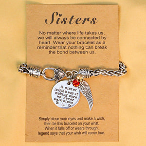 A sister is a god's way Personalized Antique Silver Bracelet