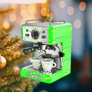 Personalized Coffee Machine Christmas Acrylic Ornament