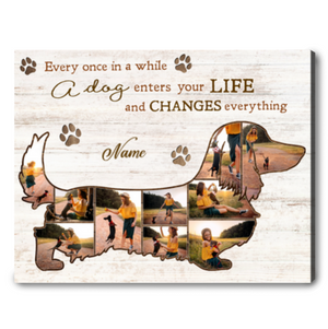 Best Dachshund Dog Personalized Photo Collage Canvas Gift For Dog Lover