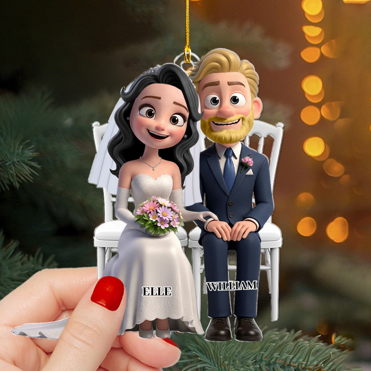 Wedding Couple Acrylic Ornament- Personalized Gifts For Couple