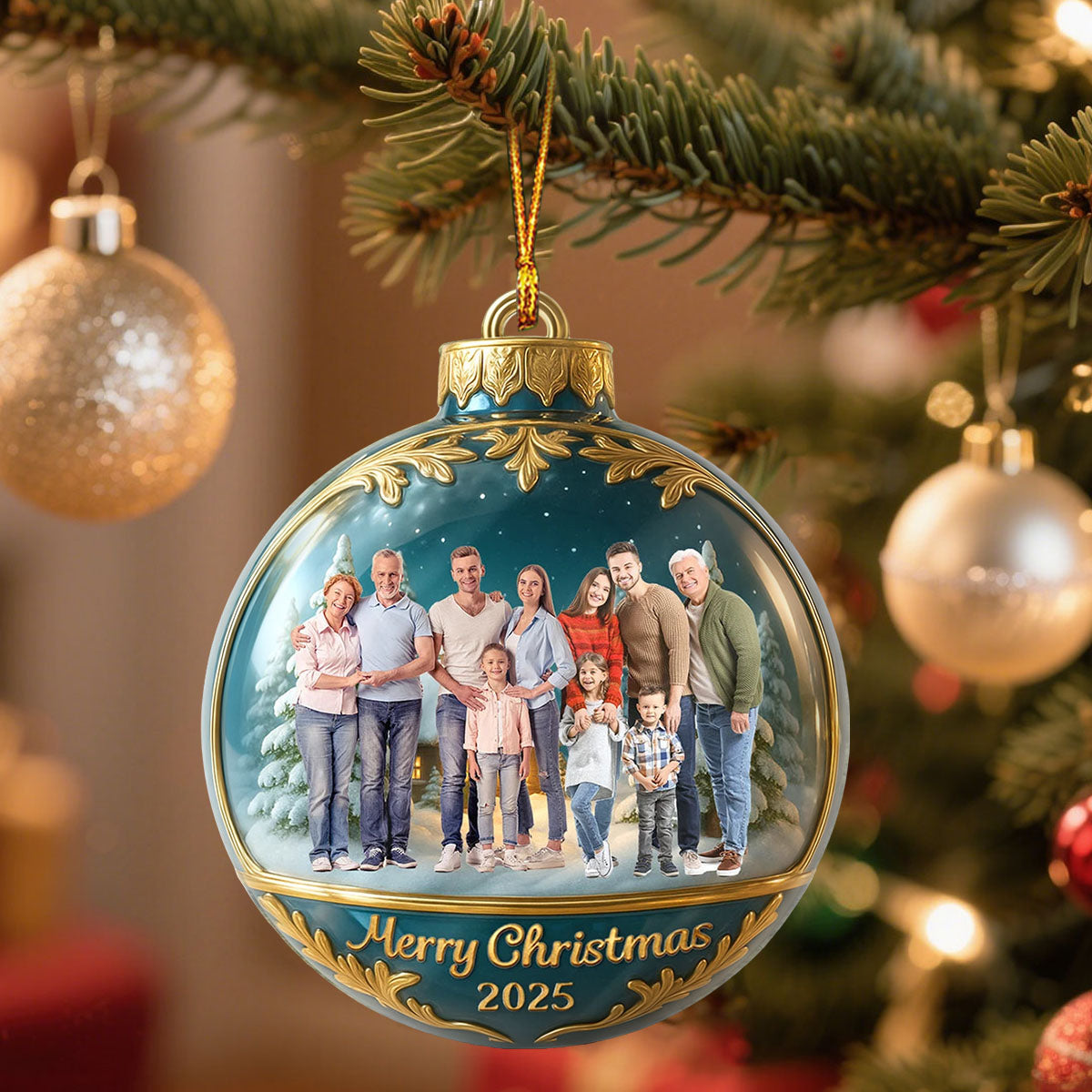 Custom Photo Family Together - Personalized Custom Shaped Acrylic Ornament