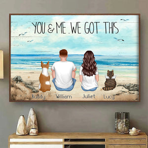 You Me And The Dogs Beach Outline Personalized Poster