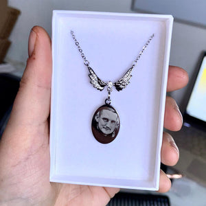 Personalized Photo Guardian Angel Necklace