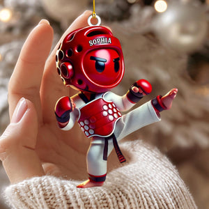 Custom Name Taekwondo Christmas Ornament -  Personalized Ornament