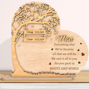 Thanks Mom Family Tree Personalization Wooden Plaque Mother's Day Gift