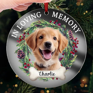 In Loving Memory - Custom Photo Memorial Acrylic Ornament, Christmas Gift For Pet Lovers