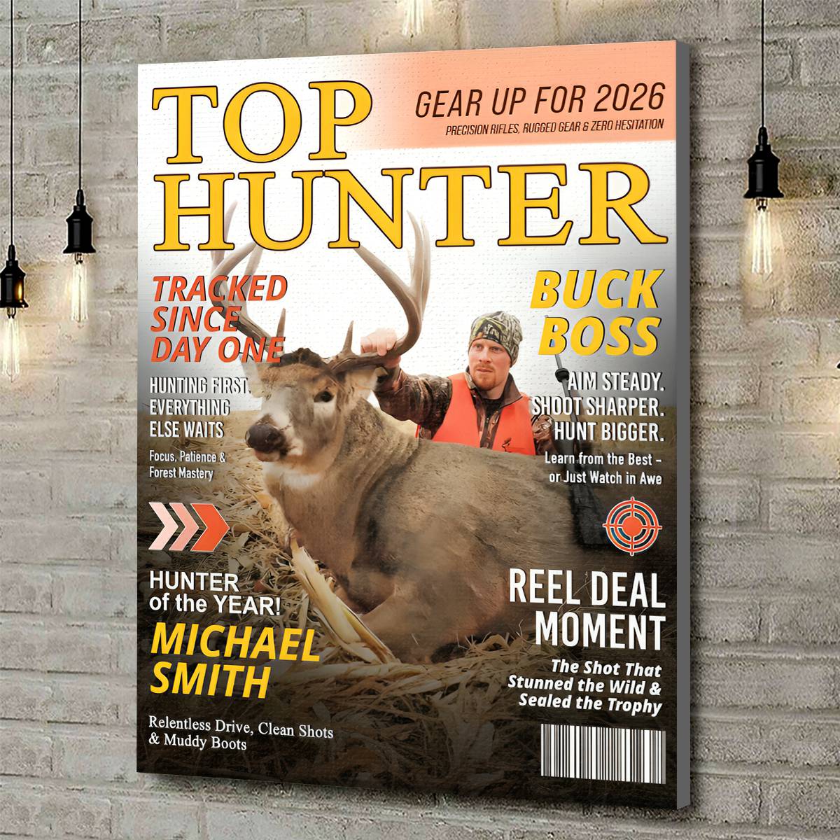 Custom Hunting Magazine Cover, Personalized Hunting Gifts for Men, Deer Hunting Gifts for Him, Hunting Dad Gift, Funny Hunter Gift for Outdoorsman