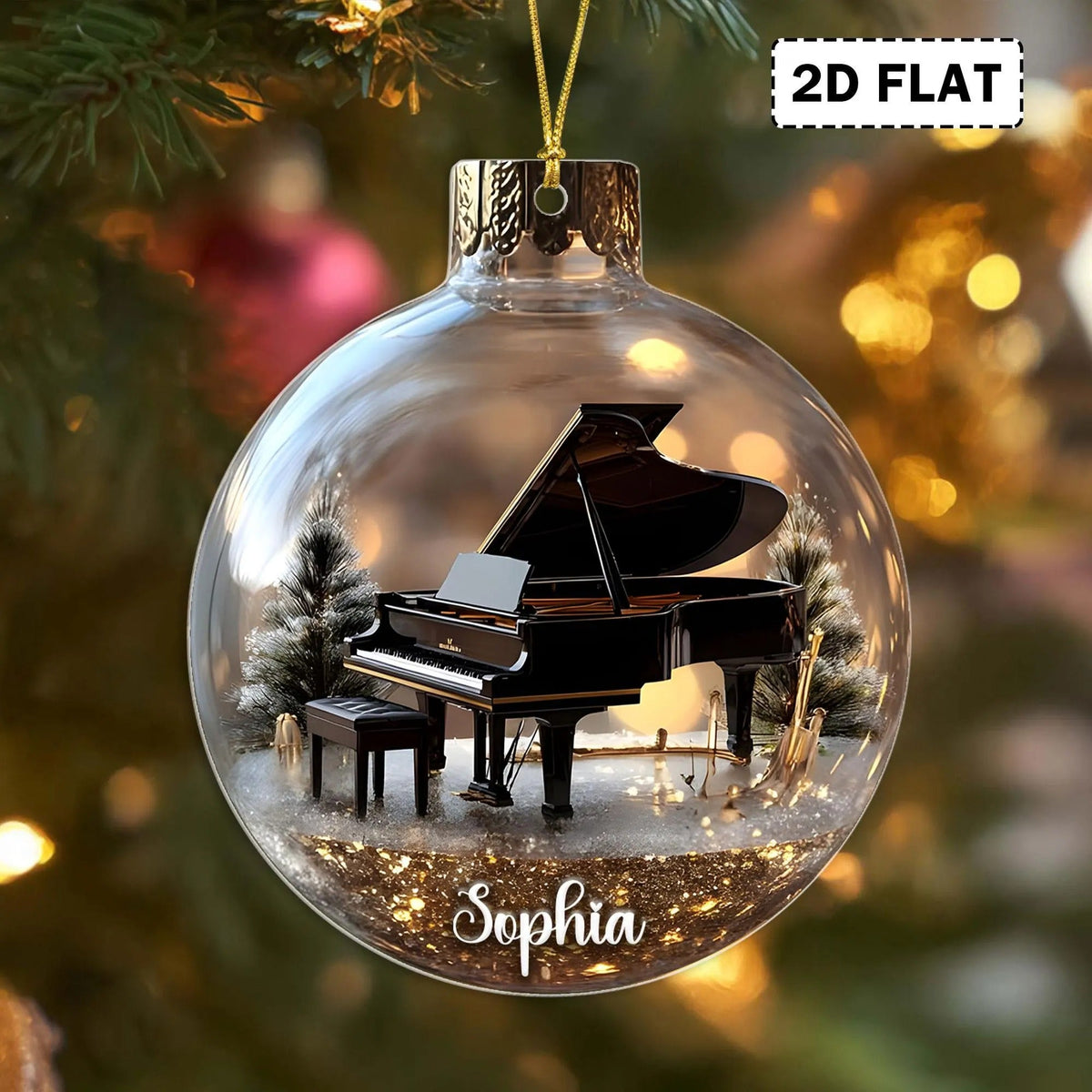 Personalized Music Instruments Piano, Violin, Drum & Guitar Globe Ornament
