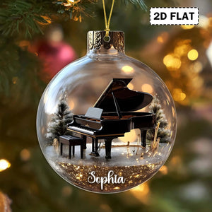 Personalized Music Instruments Piano, Violin, Drum & Guitar Globe Ornament