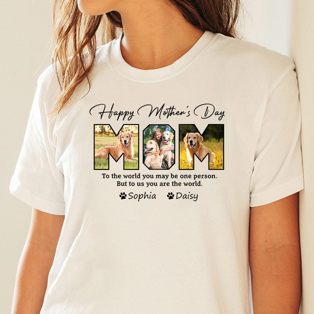 Custom Photo Happy Mother's Day To Dog Mom - Personalized T shirt