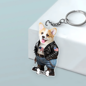 Personalized Photo Cute Dog Cat Acrylic Keychain Gift For Dog Lovers Cat Lovers