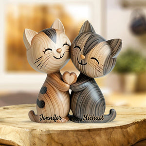 Personalized Cute Cat Couple  Custom Shaped Acrylic Plaque