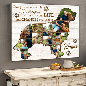 Best Golden Retriever Personalized Photo Collage Canvas Gift For Dog Lover