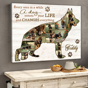 Best German Shepherd Dog Personalized Photo Collage Canvas Gift For Dog Lover